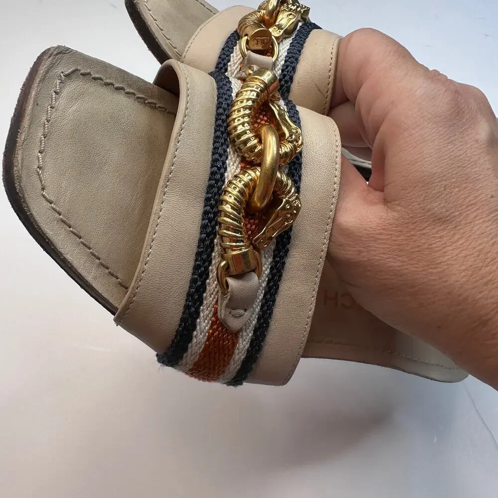 Tory Burch Jessa 55MM Horsehead Cream Sandals